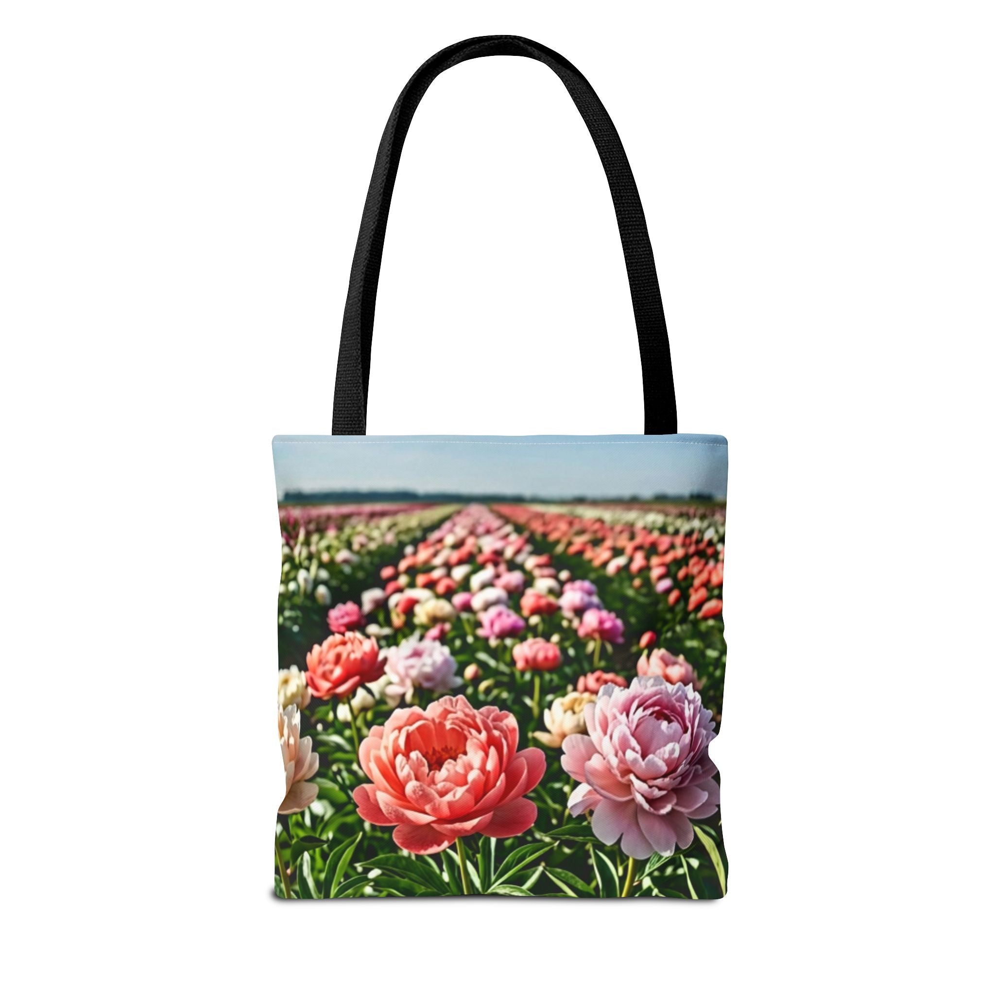 Floral Peony Field Tote Bag — Summer Garden All-Over Print