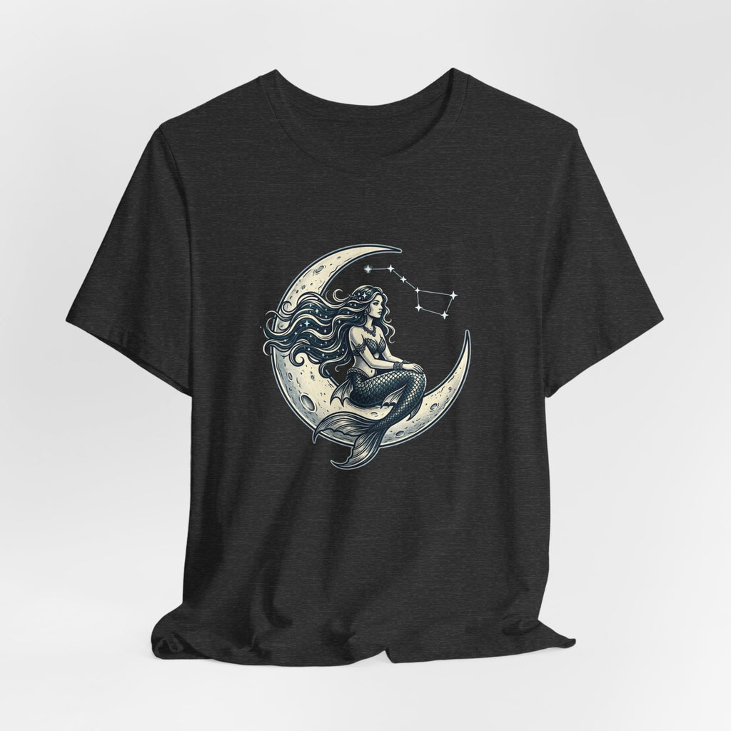 Moonlit Mermaid Graphic Tee — Vintage Crescent Moon Design