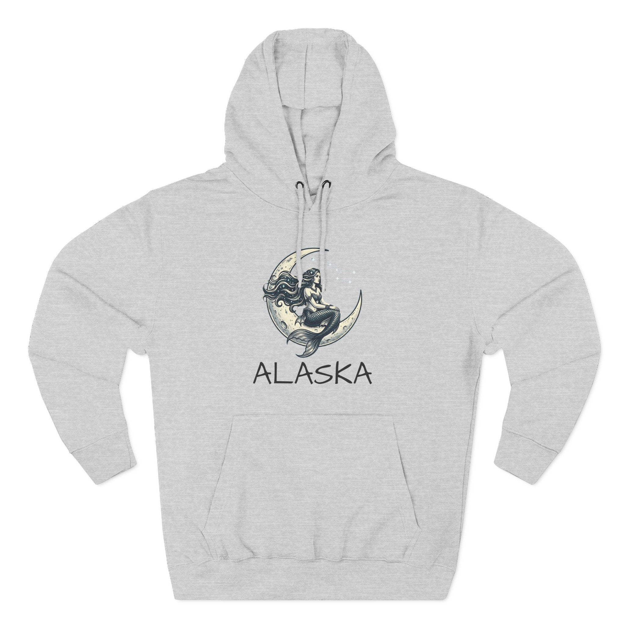 Moon Mermaid Hoodie — Vintage Crescent Moon Mermaid Graphic Fleece Hoodie