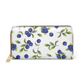 Blueberry Floral Zipper Wallet — Charming Blue Blossom Wallet