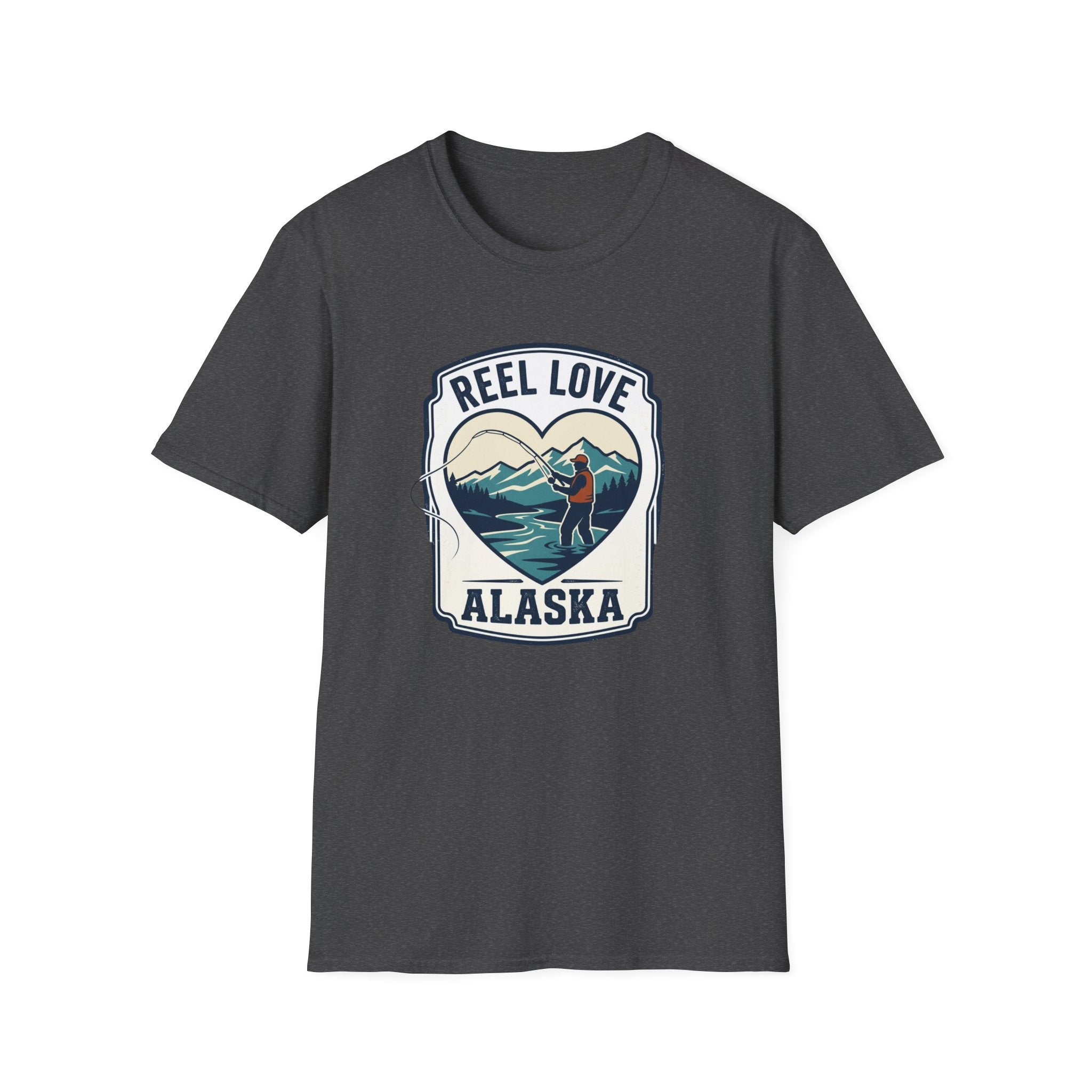 Alaska 'Reel Love' Fishing T-Shirt — Mountain & Salmon Outdoor Tee