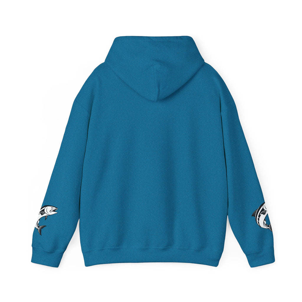 Ocean Mermaid Salmon  Hoodie — Mythical Wave Graphic Sweatshirt