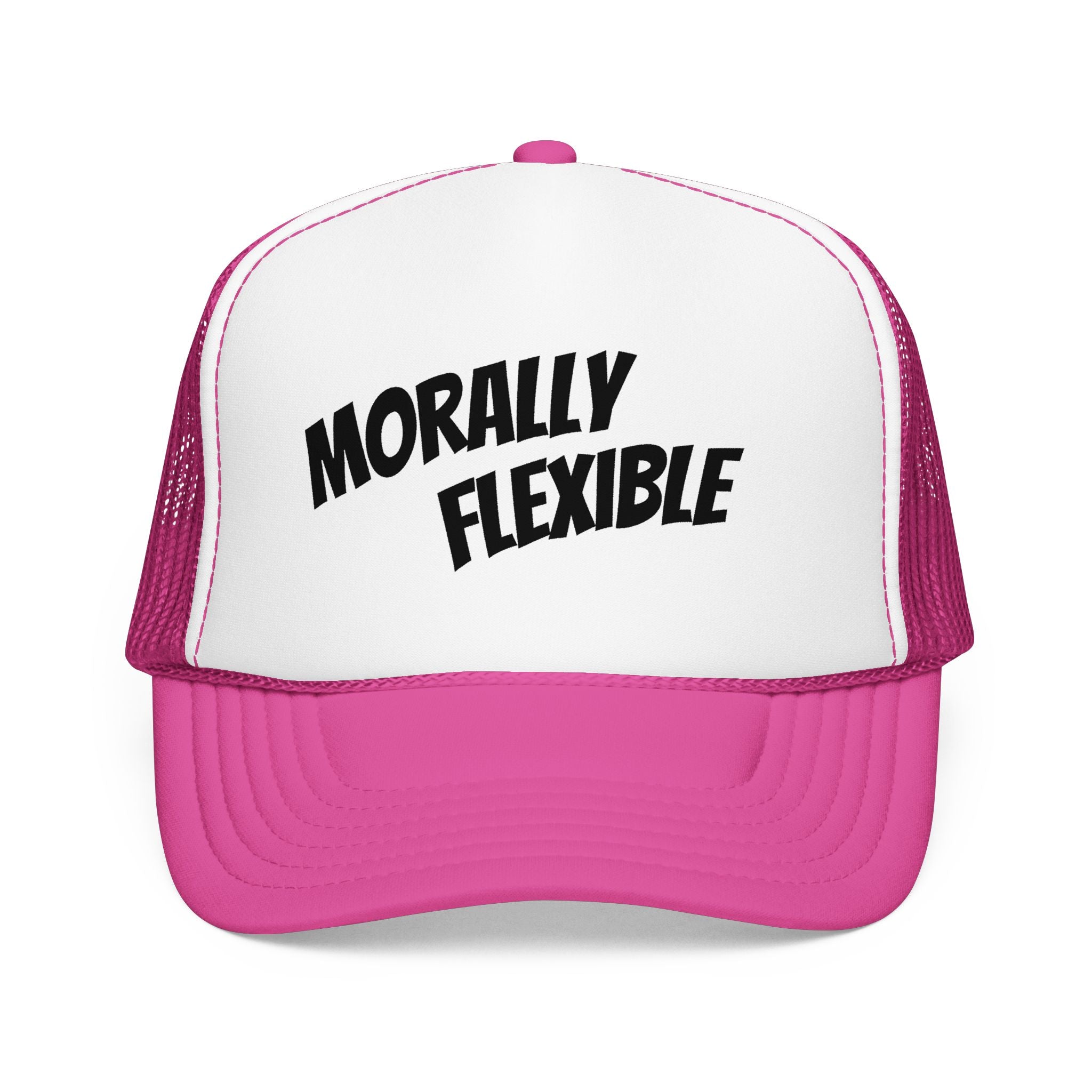 Morally Flexible Trucker Hat – Funny Statement Foam Mesh Cap