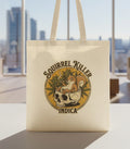 Squirrel Killer Indica Tote Bag — Funny Cannabis Bud Illustration Cotton Canvas Tote