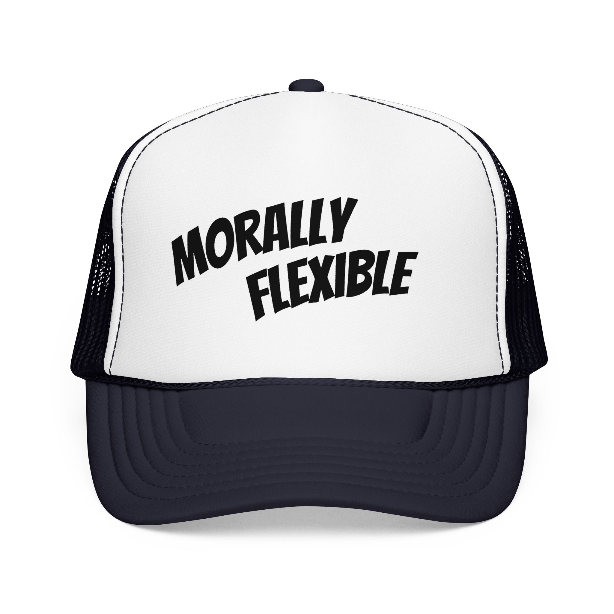 Morally Flexible Trucker Hat – Funny Statement Foam Mesh Cap