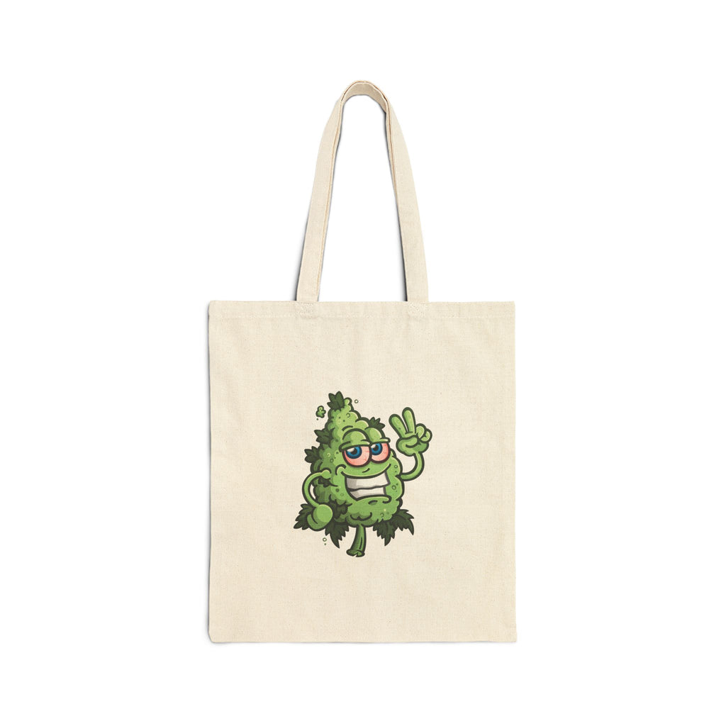 Squirrel Killer Indica Tote Bag — Funny Cannabis Bud Illustration Cotton Canvas Tote