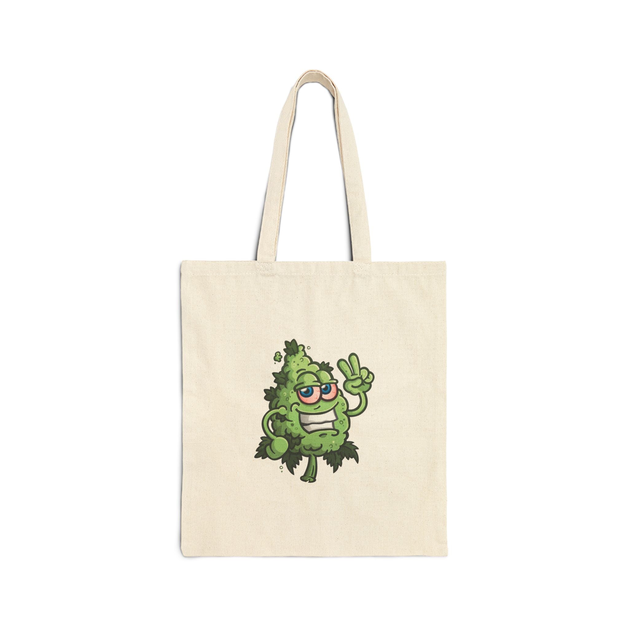 Squirrel Killer Indica Tote Bag — Funny Cannabis Bud Illustration Cotton Canvas Tote
