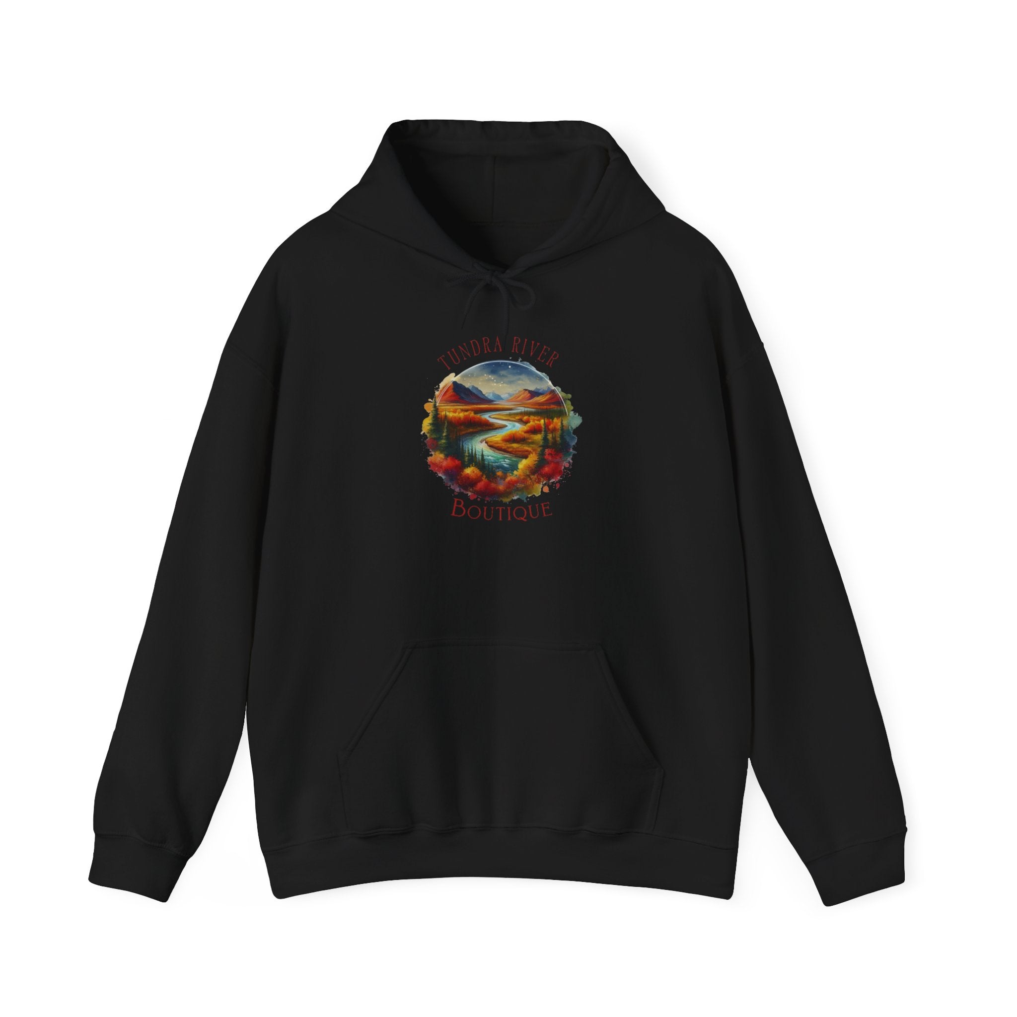 Scenic Roadside Boutique Hoodie — Vintage Sunset Landscape Graphic