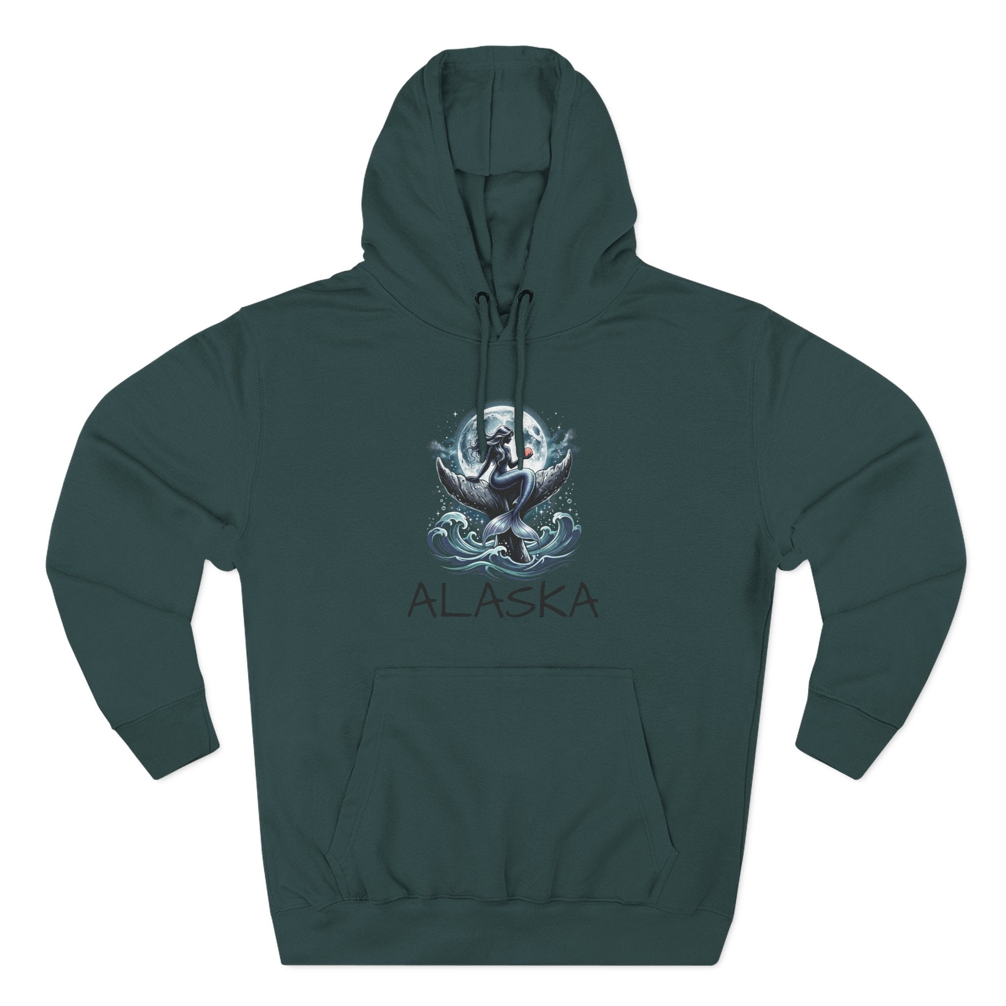 Whale Mermaid Hoodie — Mermaid and Whale Graphic Fleece Hoodie