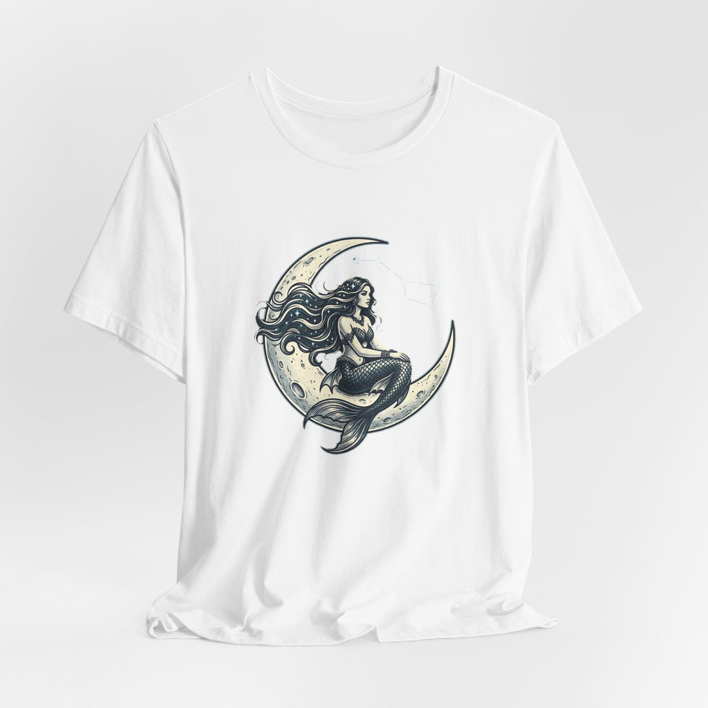 Moonlit Mermaid Graphic Tee — Vintage Crescent Moon Design
