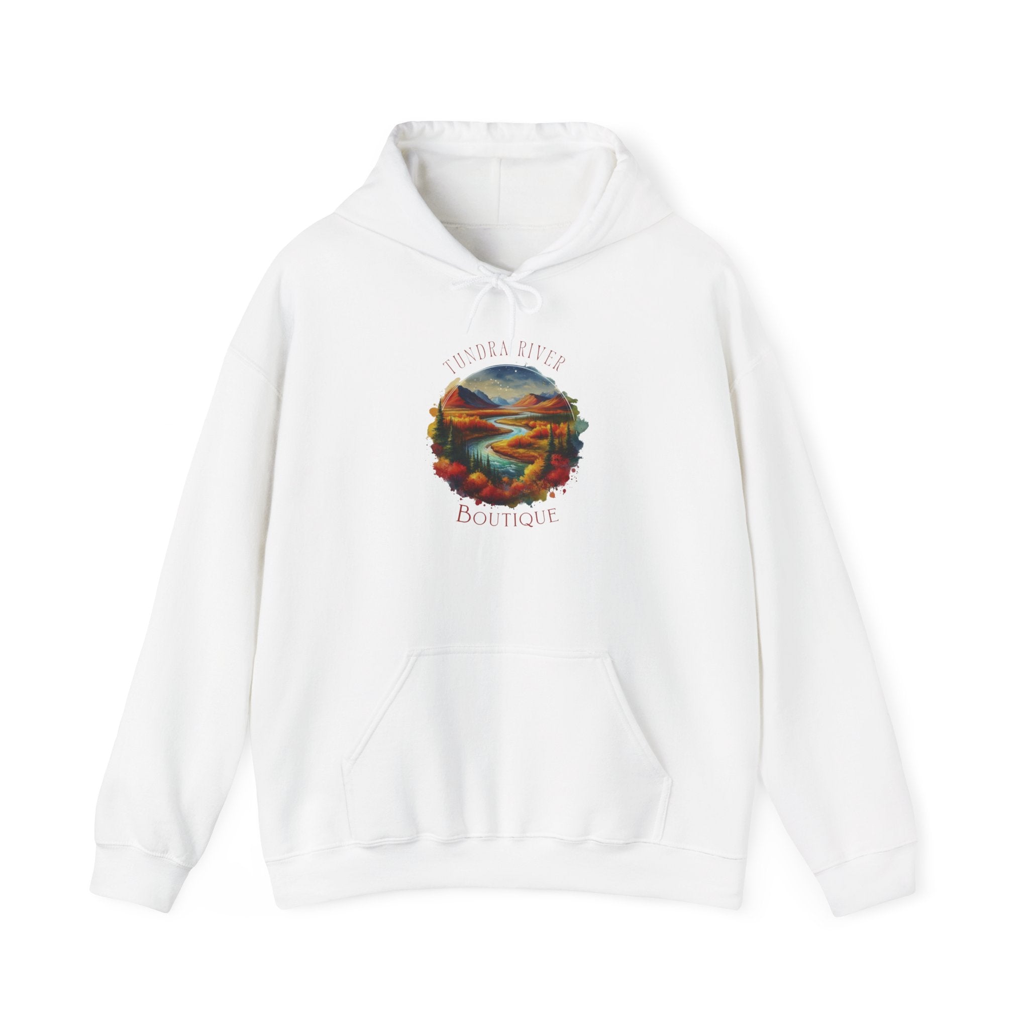 Scenic Roadside Boutique Hoodie — Vintage Sunset Landscape Graphic