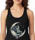 Mermaid on Crescent Moon Tank Top — Vintage Nautical Mermaid Graphic Tank