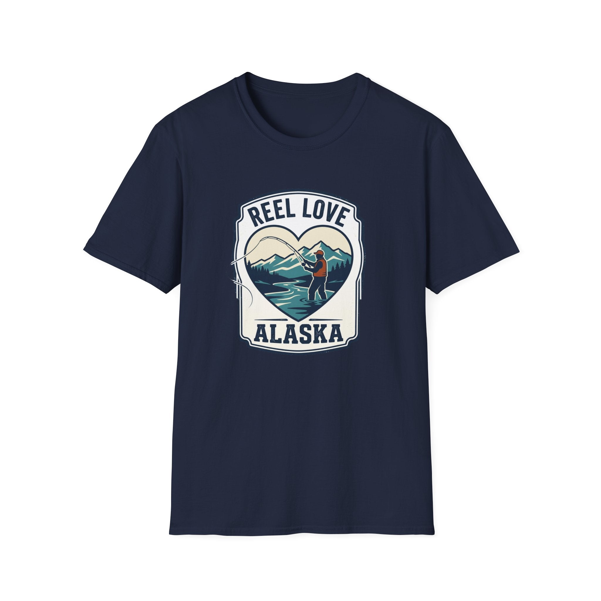 Alaska 'Reel Love' Fishing T-Shirt — Mountain & Salmon Outdoor Tee