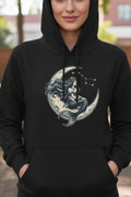 Moon Mermaid Hoodie — Vintage Crescent Moon Mermaid Graphic Fleece Hoodie