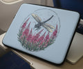 Dragonfly Floral Laptop Sleeve — Botanical Dragonfly Design