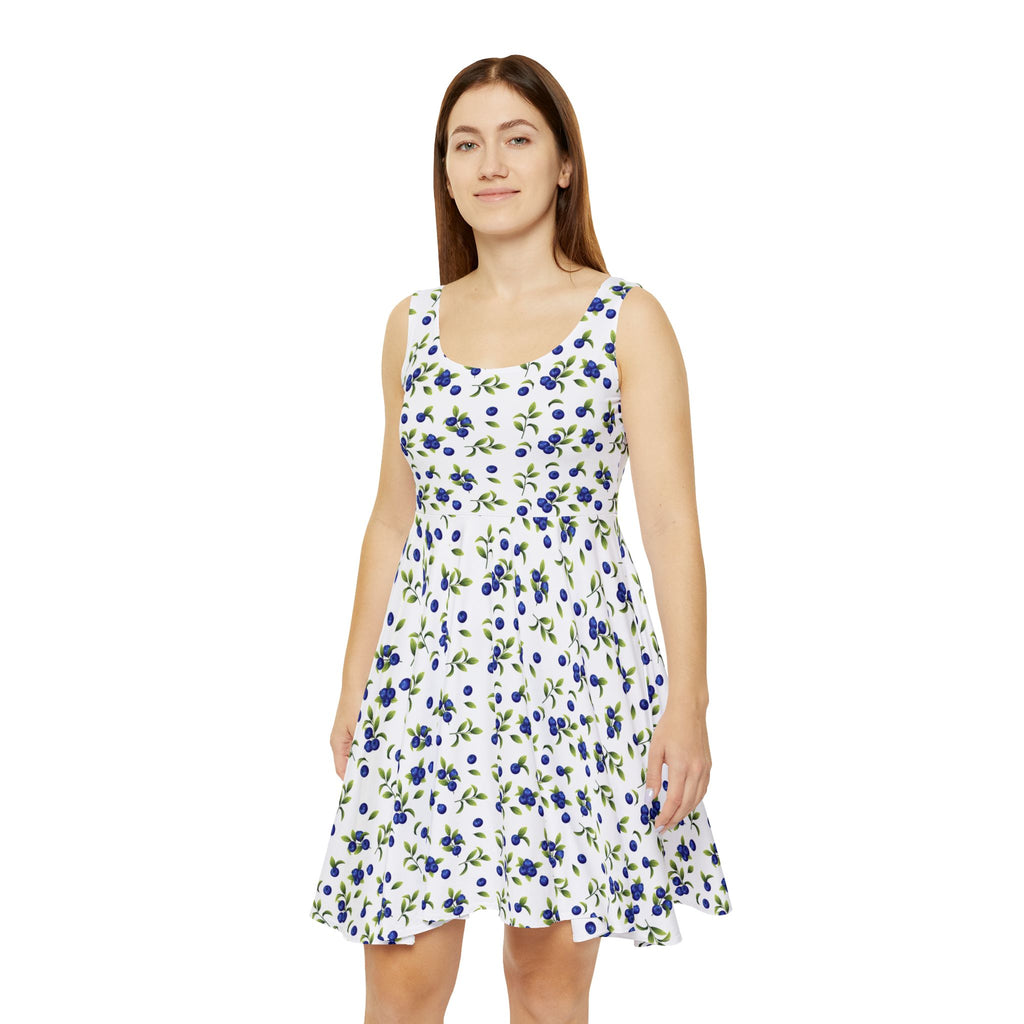 Blueberry Floral Skater Dress — Women's AOP Sundress