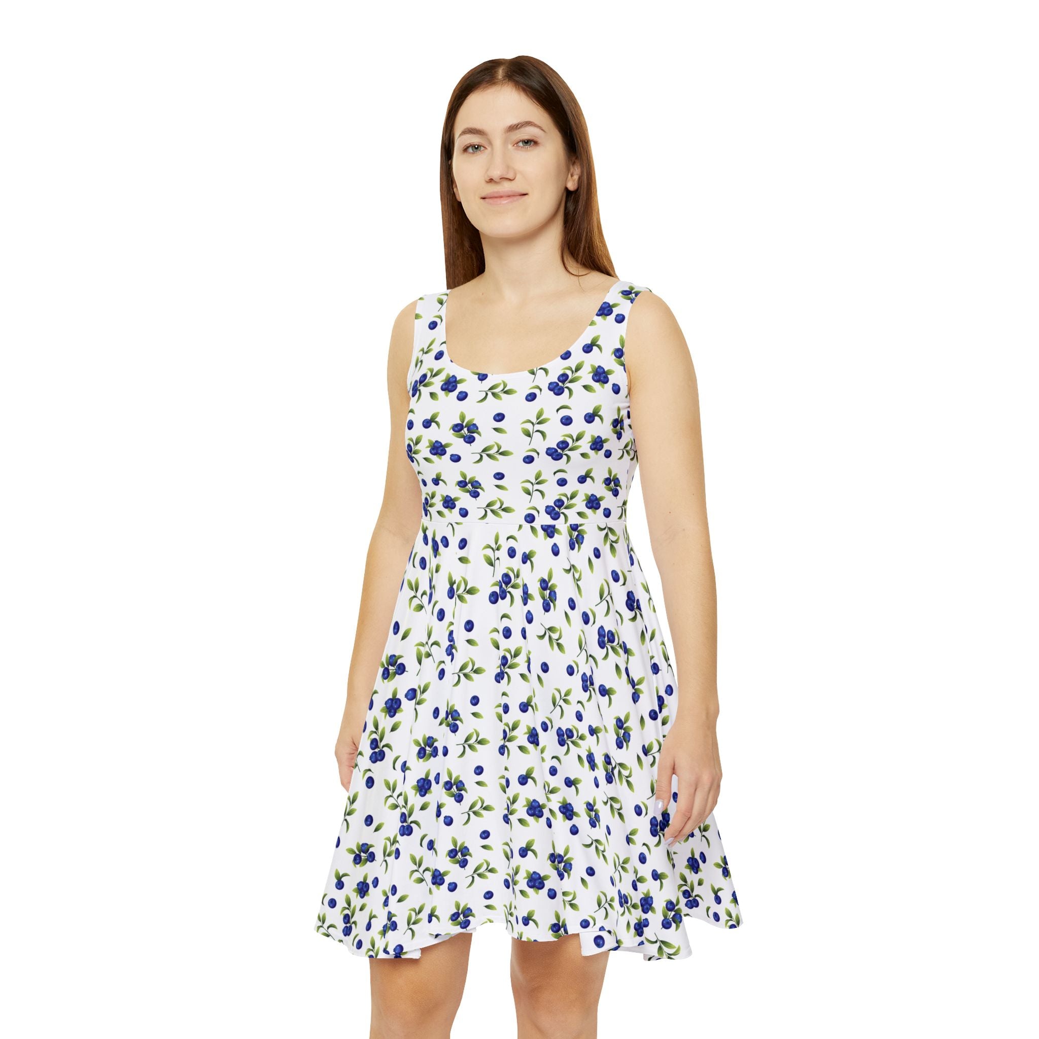 Blueberry Floral Skater Dress — Women's AOP Sundress