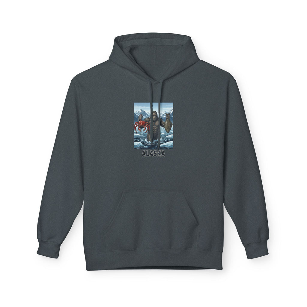 Alaska Wilderness Hoodie – Big Foot, Halibut, Crab Nature Graphic