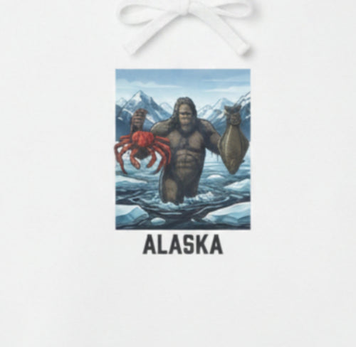 Alaska Wilderness Hoodie – Big Foot, Halibut, Crab Nature Graphic