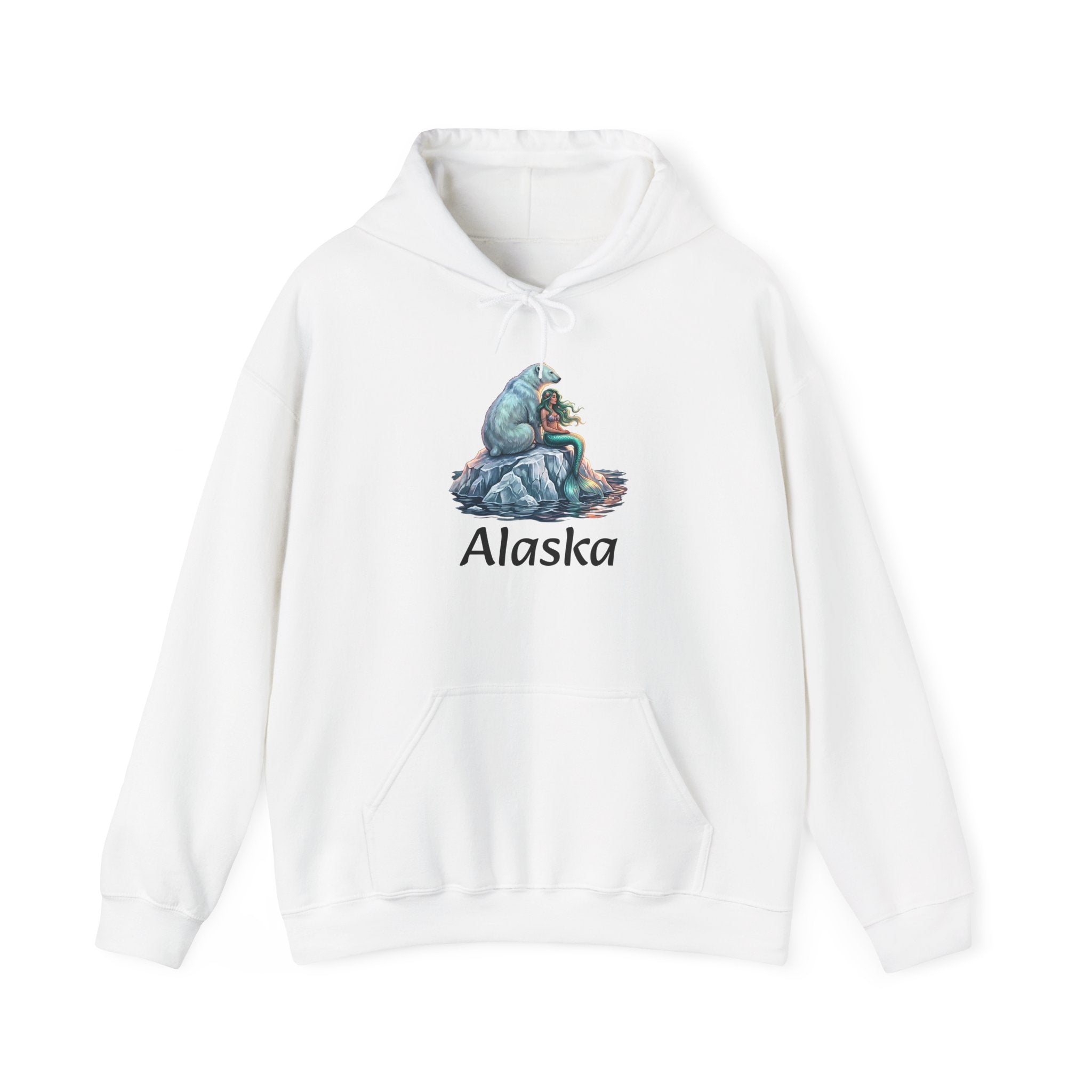 Polar Bear & Mermaid Cozy Hoodie – Arctic Animal Sweatshirt