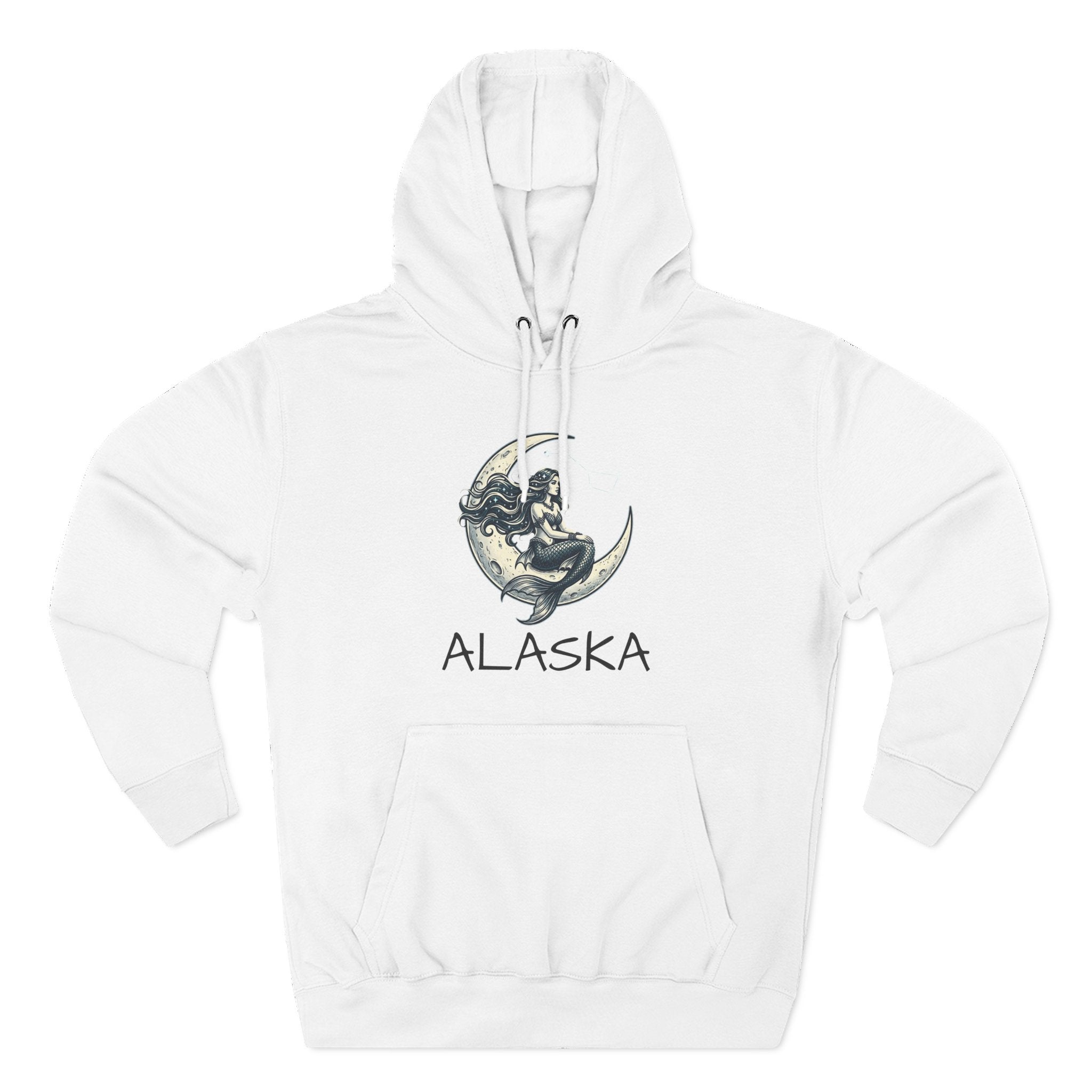 Moon Mermaid Hoodie — Vintage Crescent Moon Mermaid Graphic Fleece Hoodie
