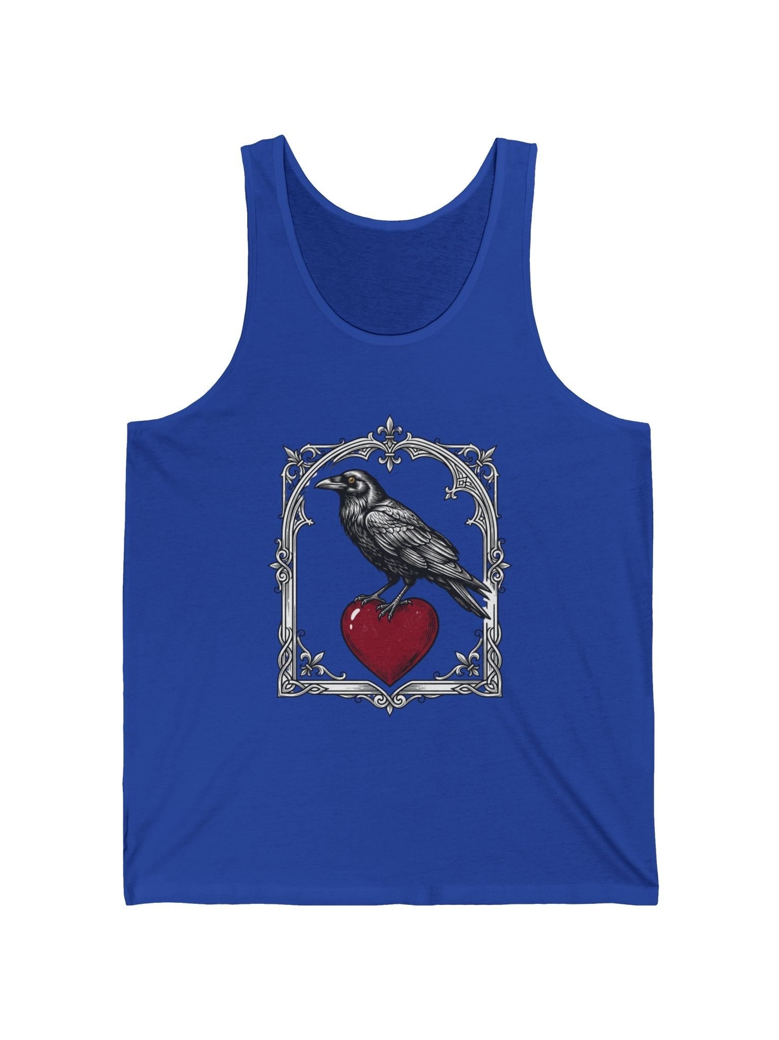 Raven & Heart Graphic Tank — Gothic Valentine Tank Top