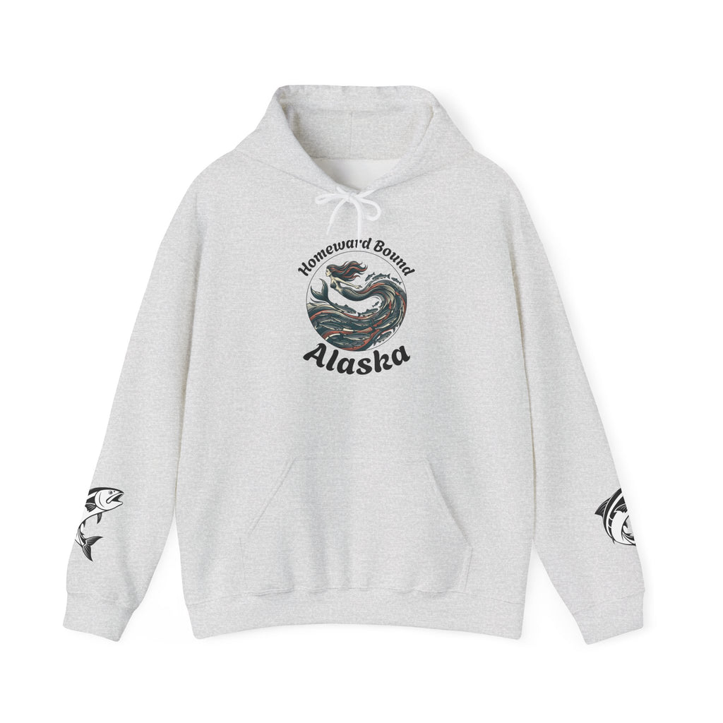 Ocean Mermaid Salmon  Hoodie — Mythical Wave Graphic Sweatshirt