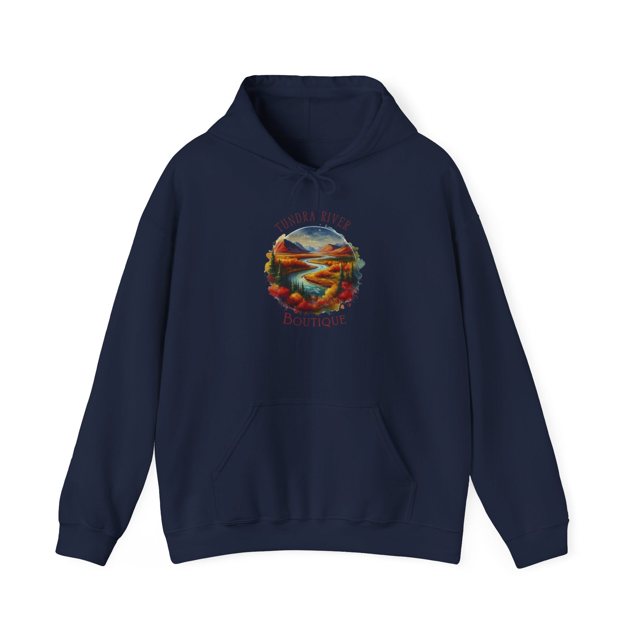 Scenic Roadside Boutique Hoodie — Vintage Sunset Landscape Graphic