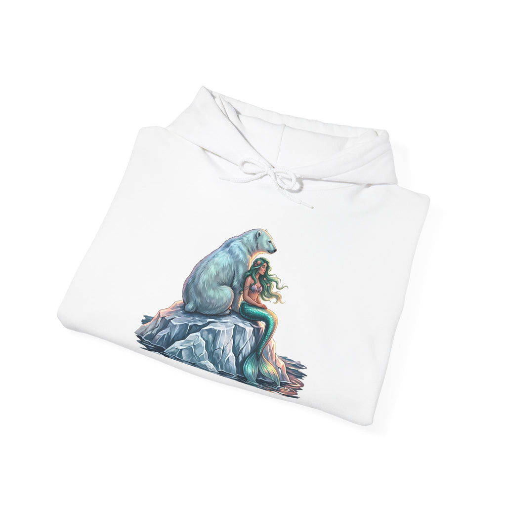 Polar Bear & Girl Cozy Hoodie – Whimsical Arctic Animal Friendship Sweatshirt