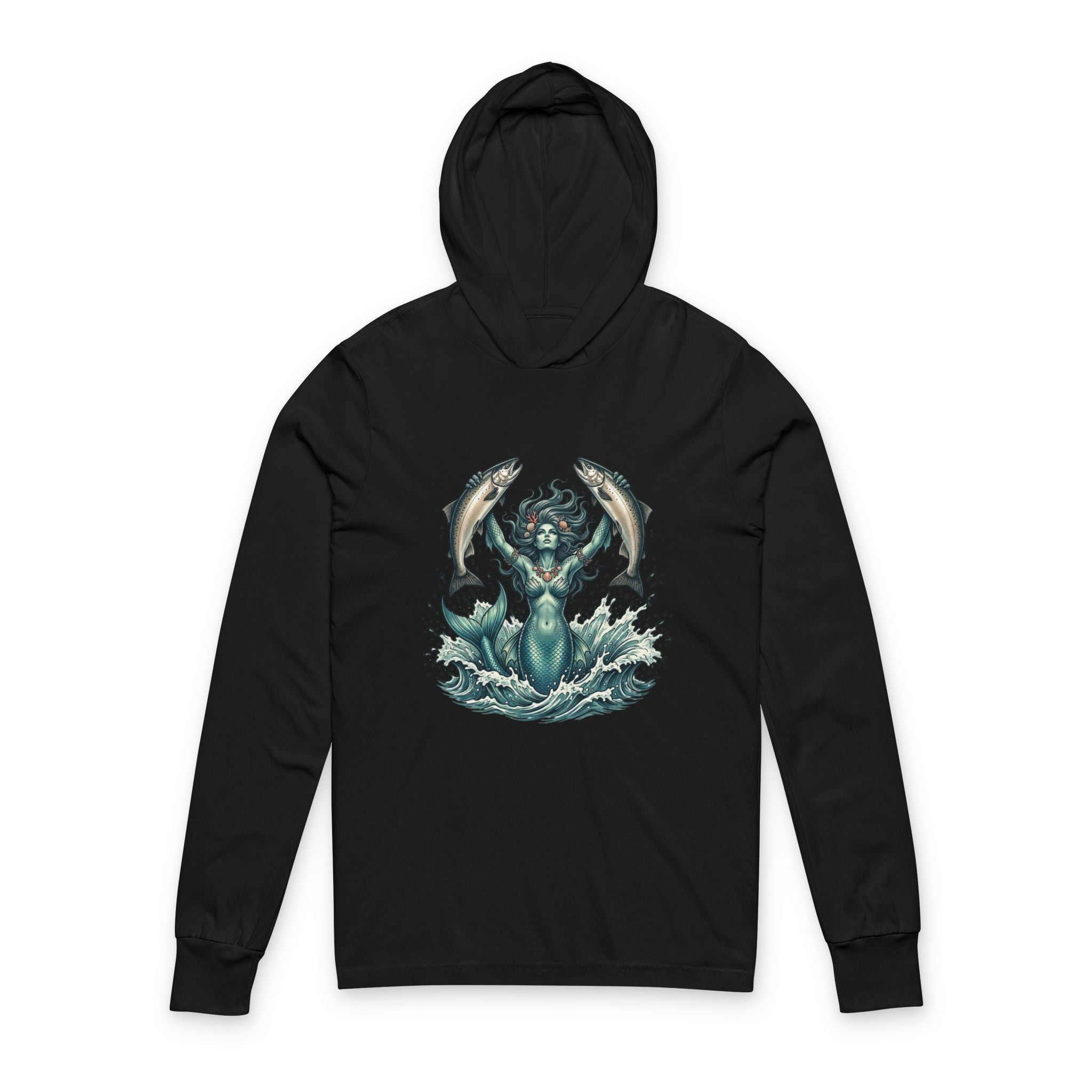 Trident Sea Goddess Hooded Long Sleeve Tee