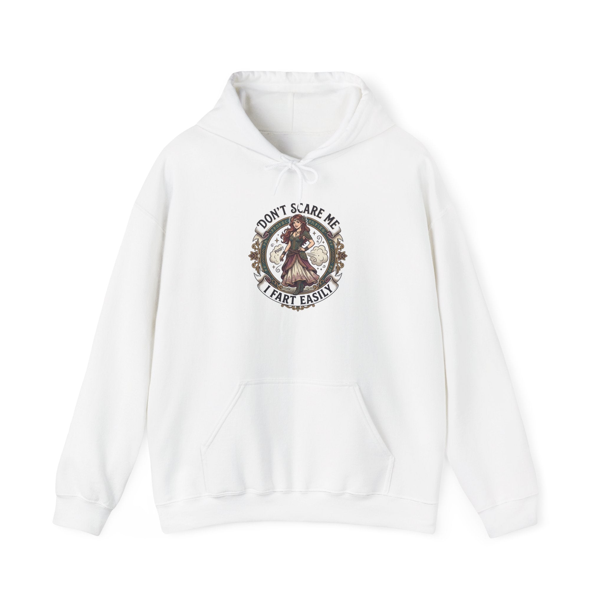 Hoodie - 'Don't Scare Me, I Scare Easily' Witchy Cottagecore Graphic Hoodie