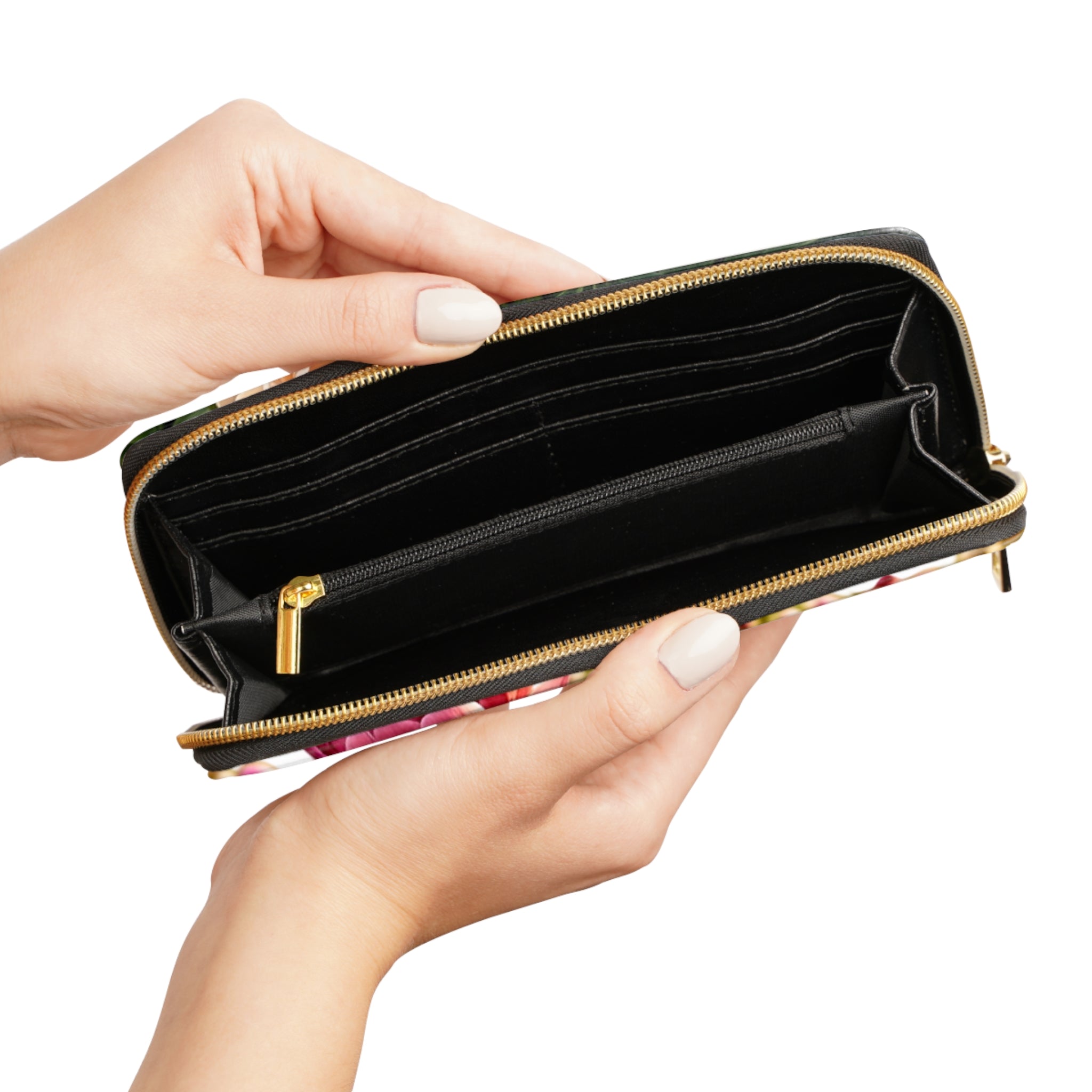 Floral Peony Zip Wallet — Garden Bloom Zipper Wallet