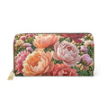 Floral Peony Zip Wallet — Garden Bloom Zipper Wallet