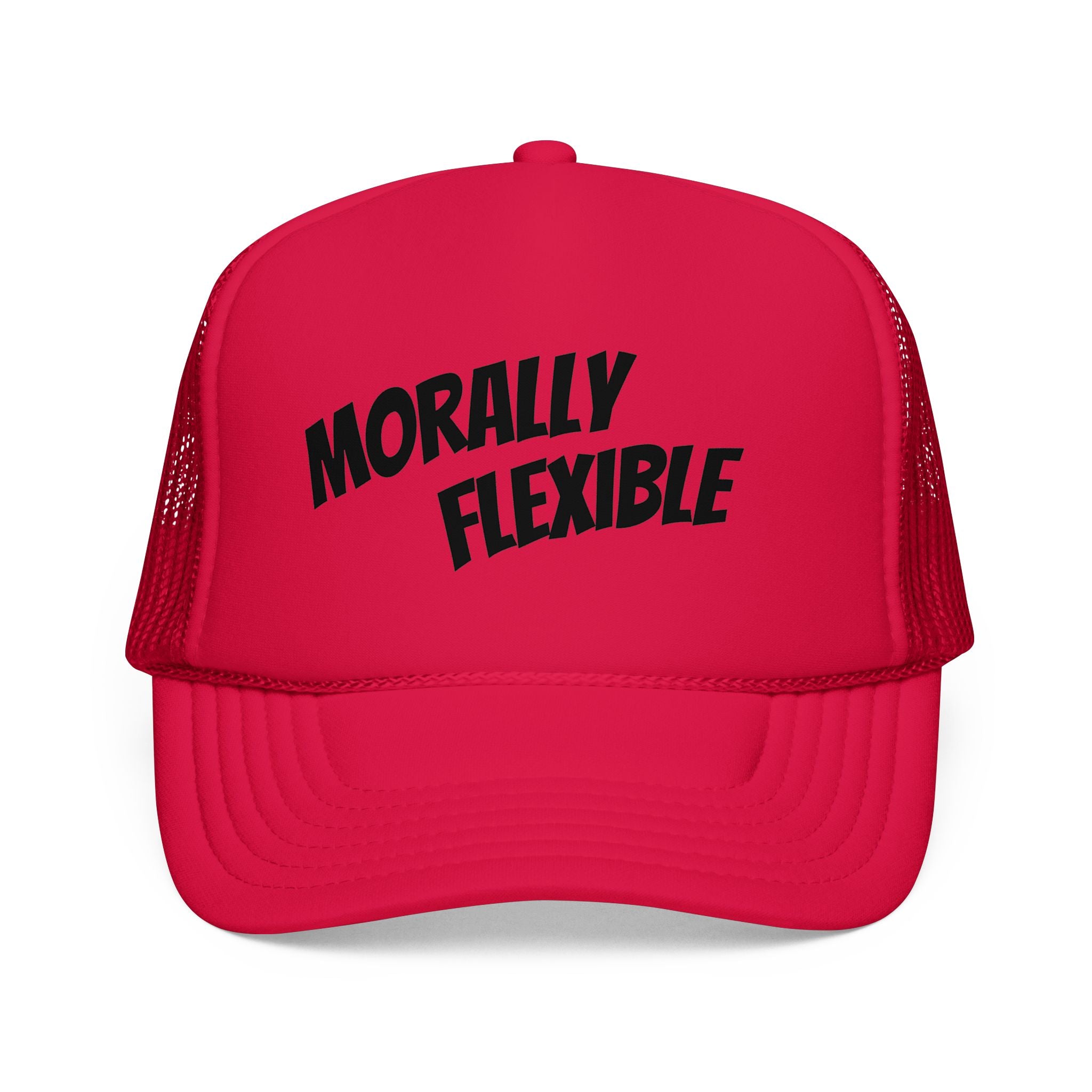Morally Flexible Trucker Hat – Funny Statement Foam Mesh Cap