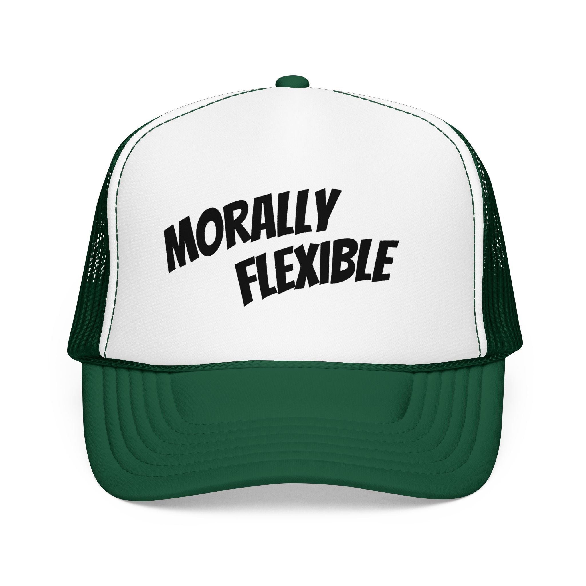 Morally Flexible Trucker Hat – Funny Statement Foam Mesh Cap