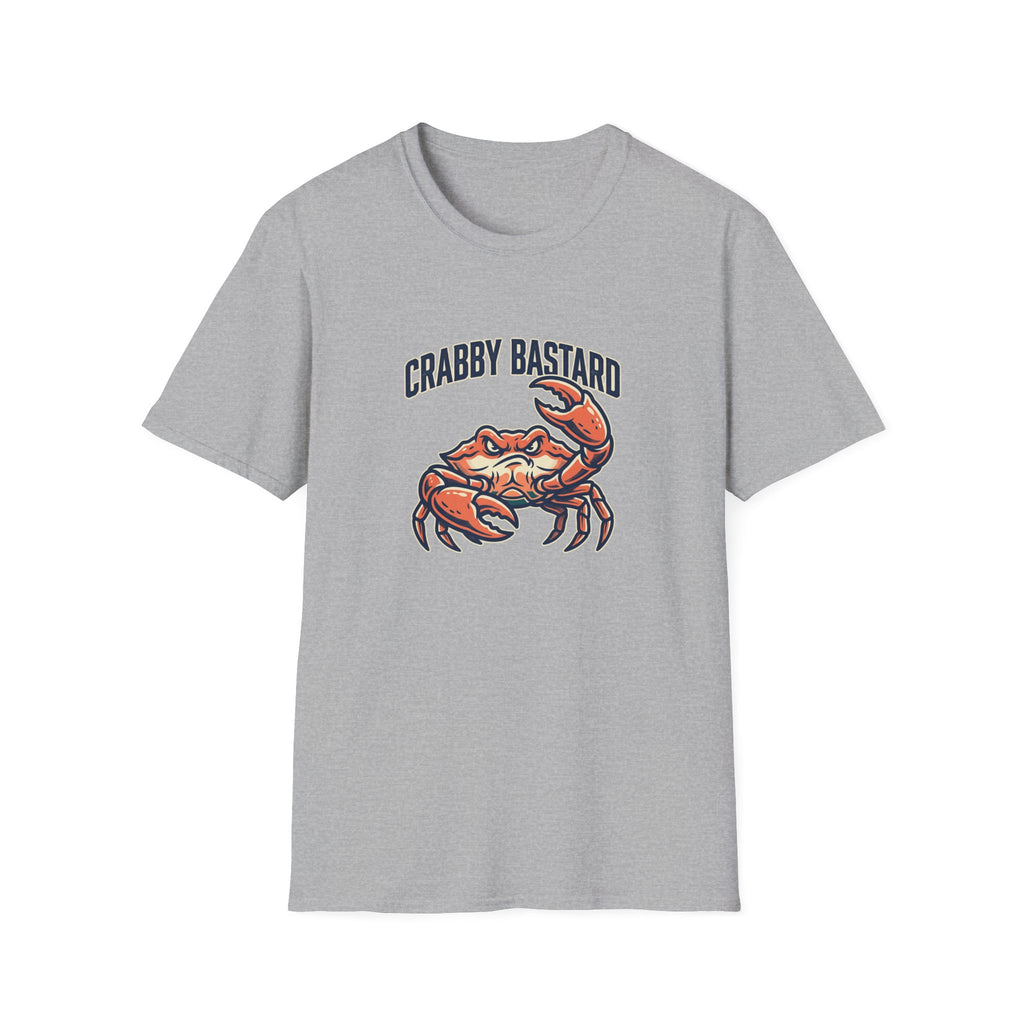 T-Shirt — 'Crabby Bastard' Funny Crab Graphic Tee, Coastal Beachwear Gift