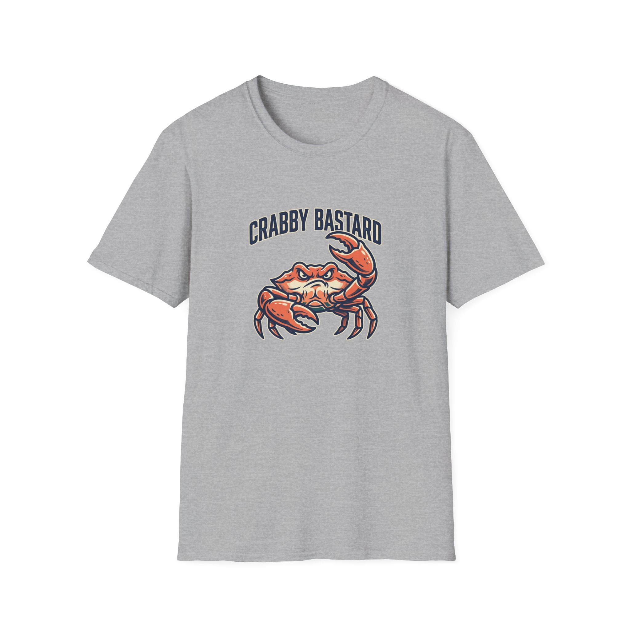 T-Shirt — 'Crabby Bastard' Funny Crab Graphic Tee, Coastal Beachwear Gift