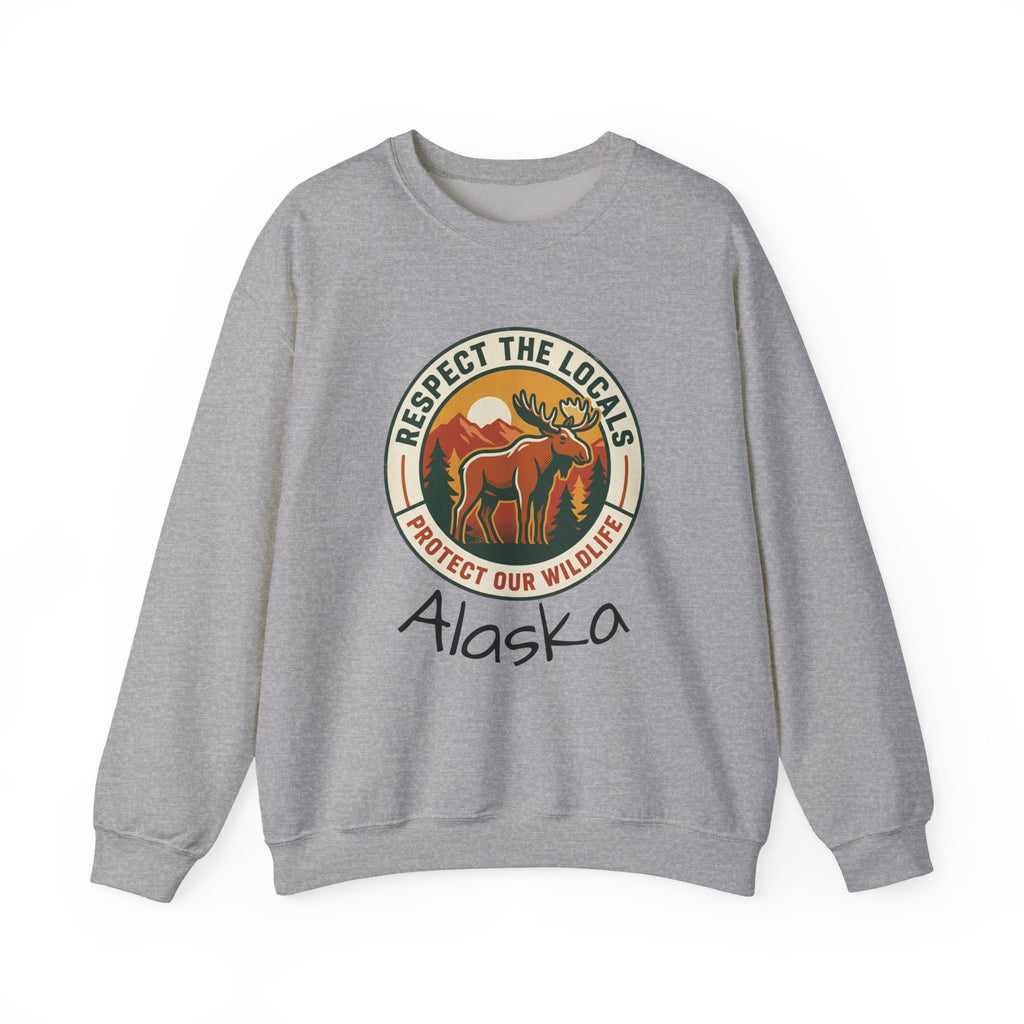 Respect the Locals Moose Crewneck Sweatshirt | Protect Our Wildlife, National Parks