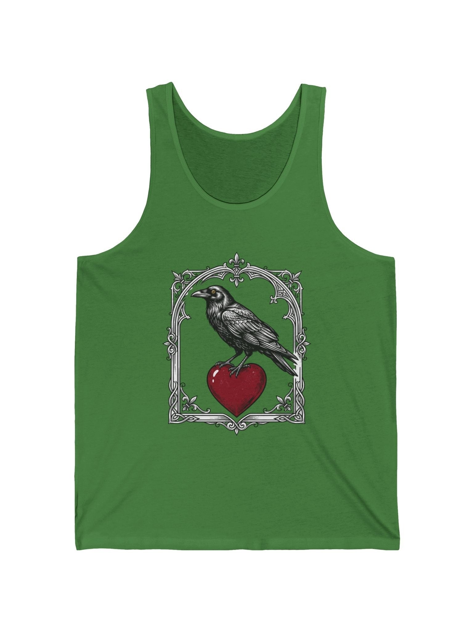 Raven & Heart Graphic Tank — Gothic Valentine Tank Top