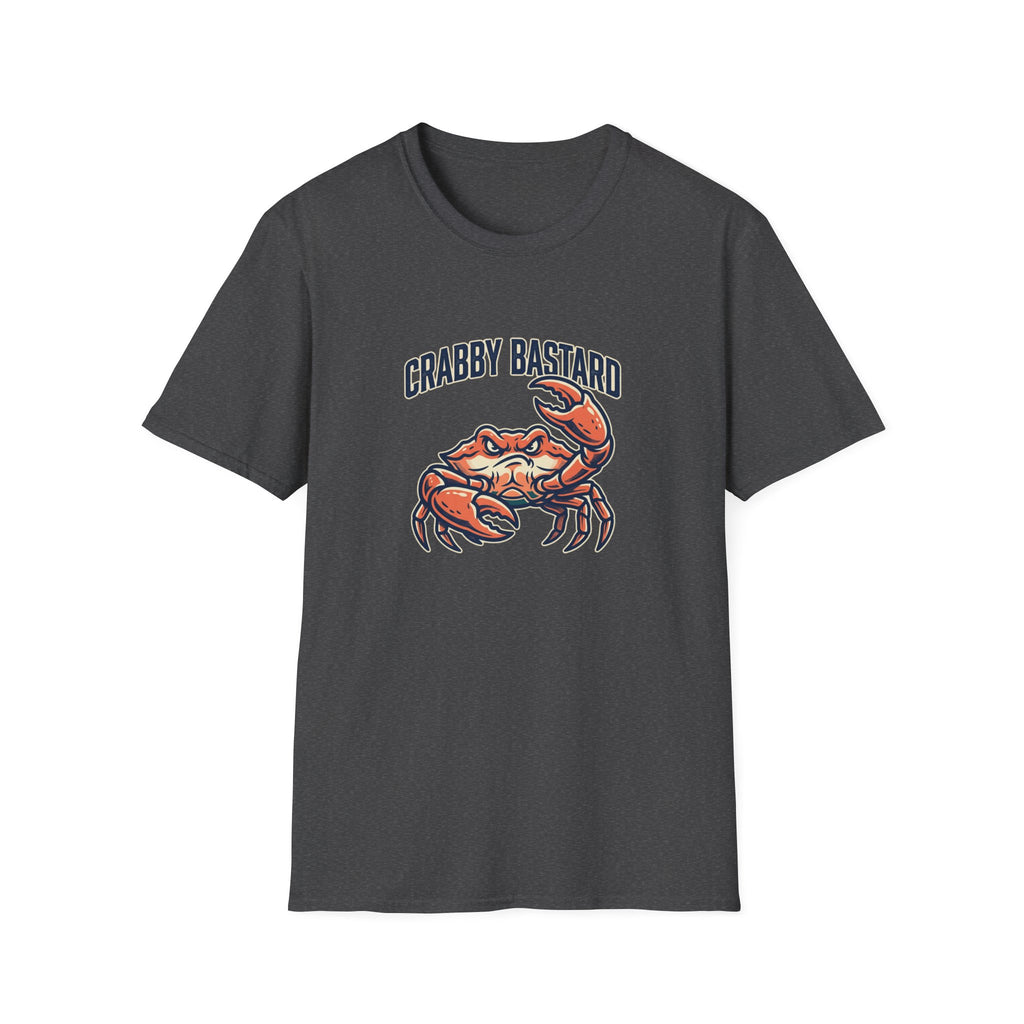 T-Shirt — 'Crabby Bastard' Funny Crab Graphic Tee, Coastal Beachwear Gift