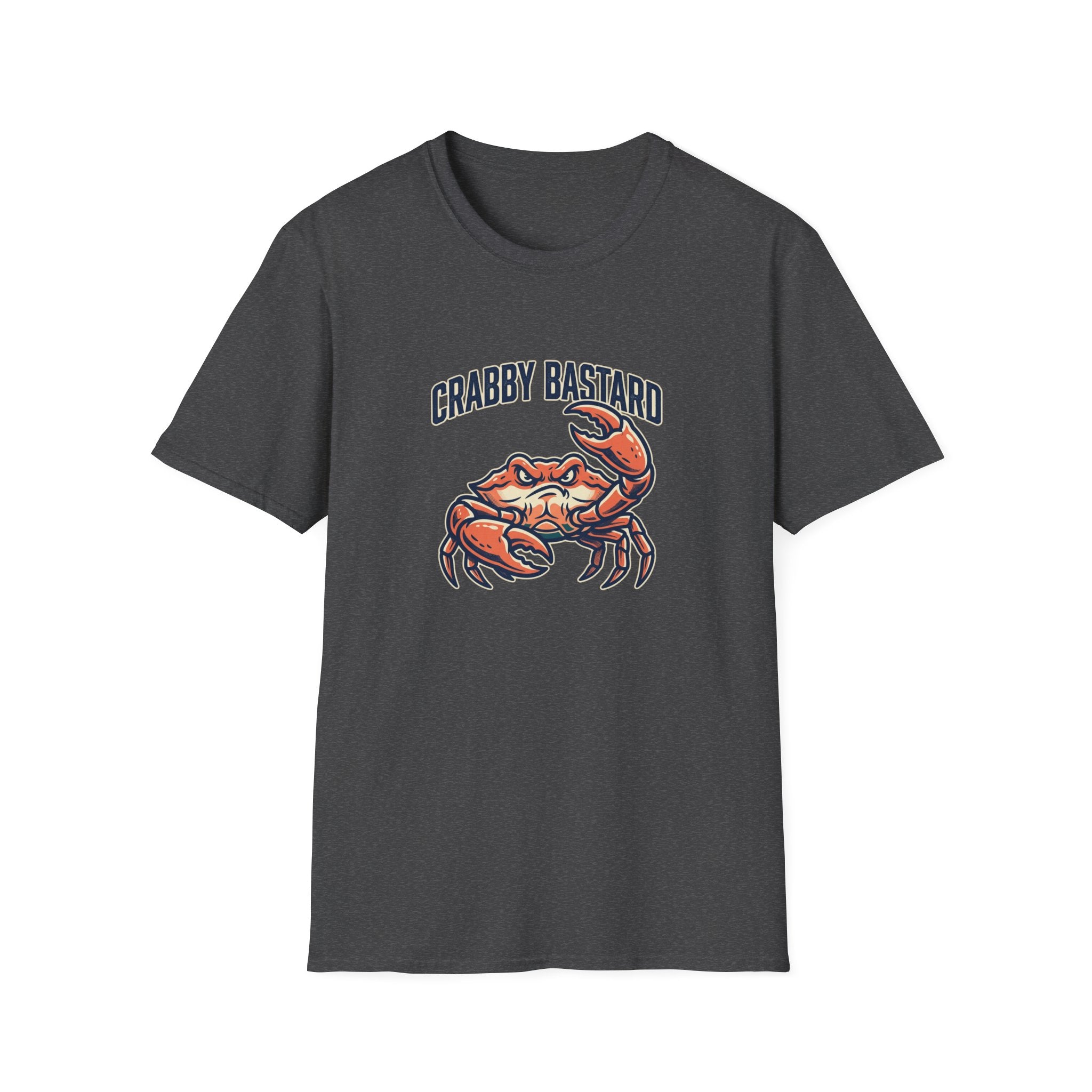 T-Shirt — 'Crabby Bastard' Funny Crab Graphic Tee, Coastal Beachwear Gift