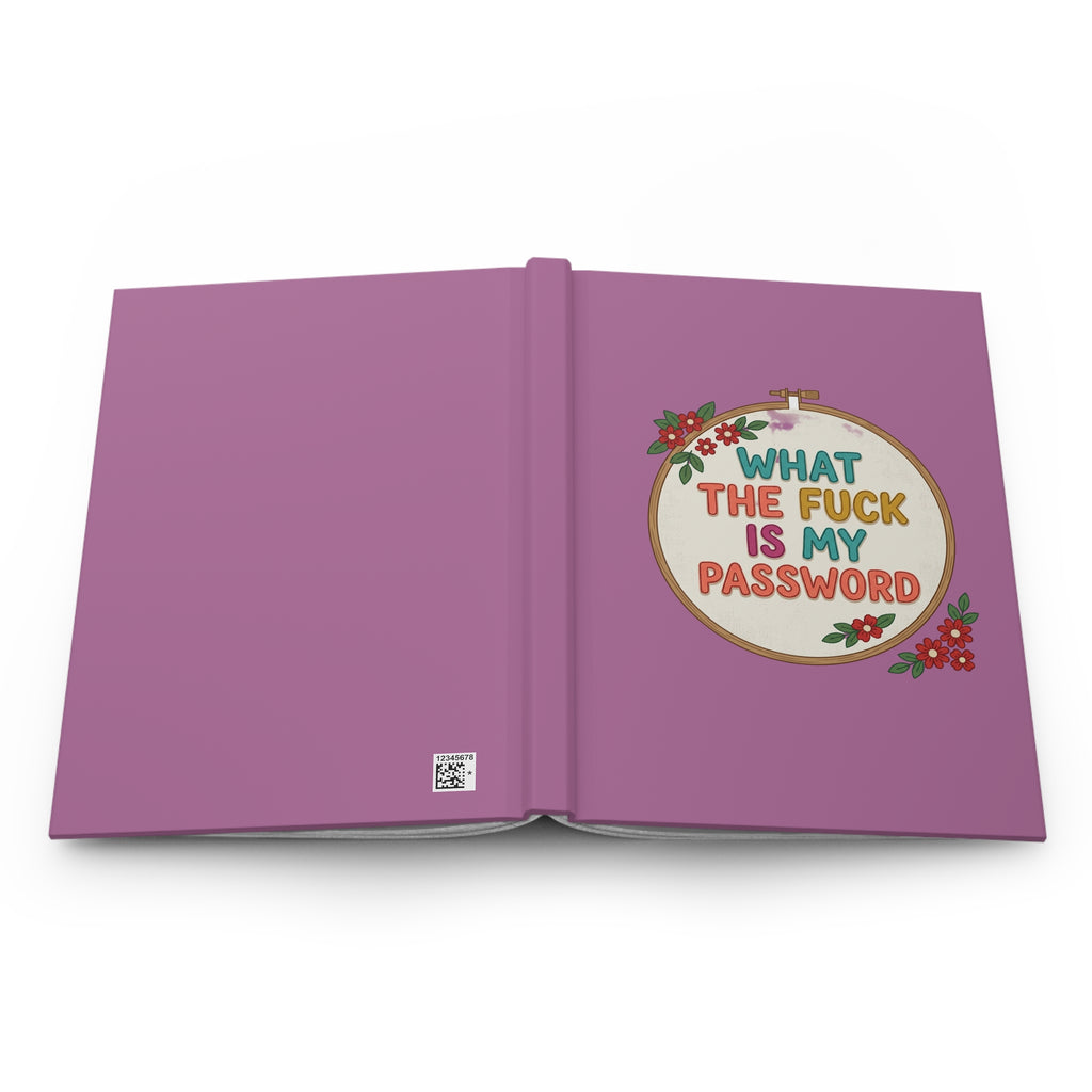 Hardcover Journal — “What the F*** Is My Password” Floral Embroidery Design