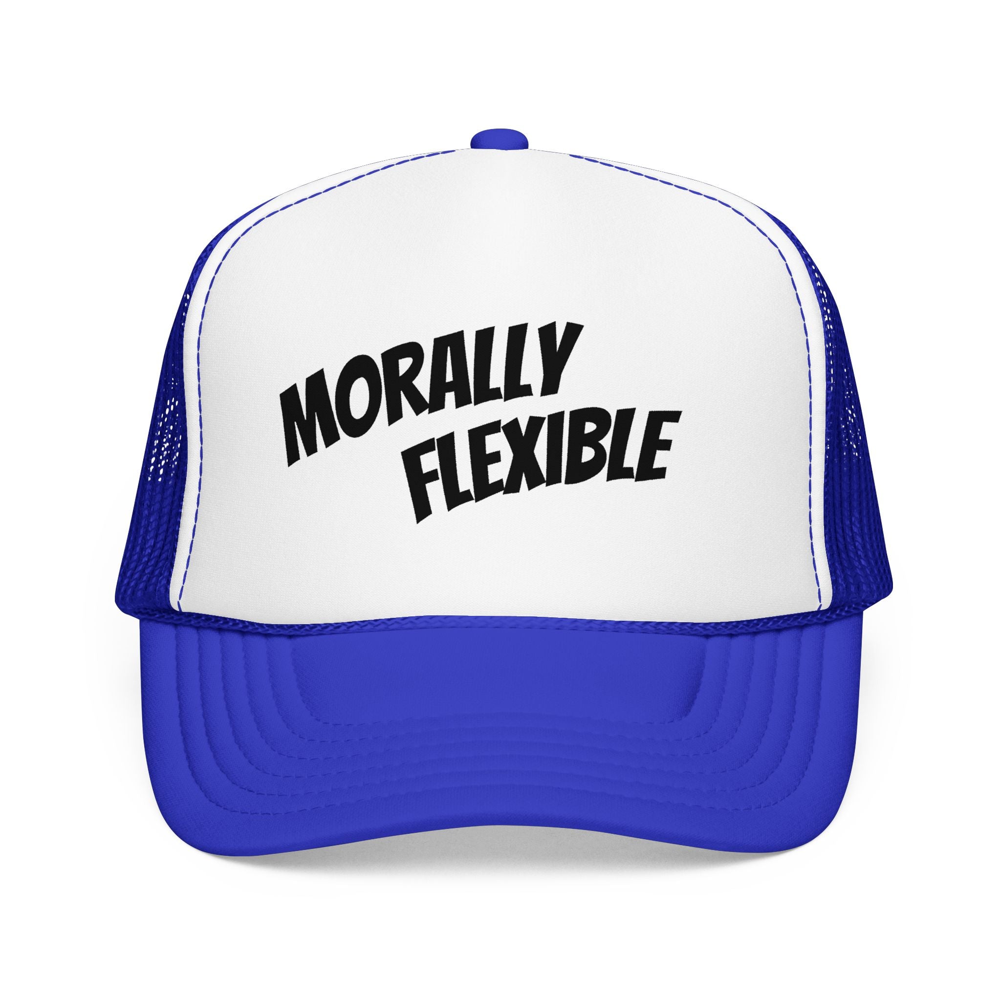 Morally Flexible Trucker Hat – Funny Statement Foam Mesh Cap