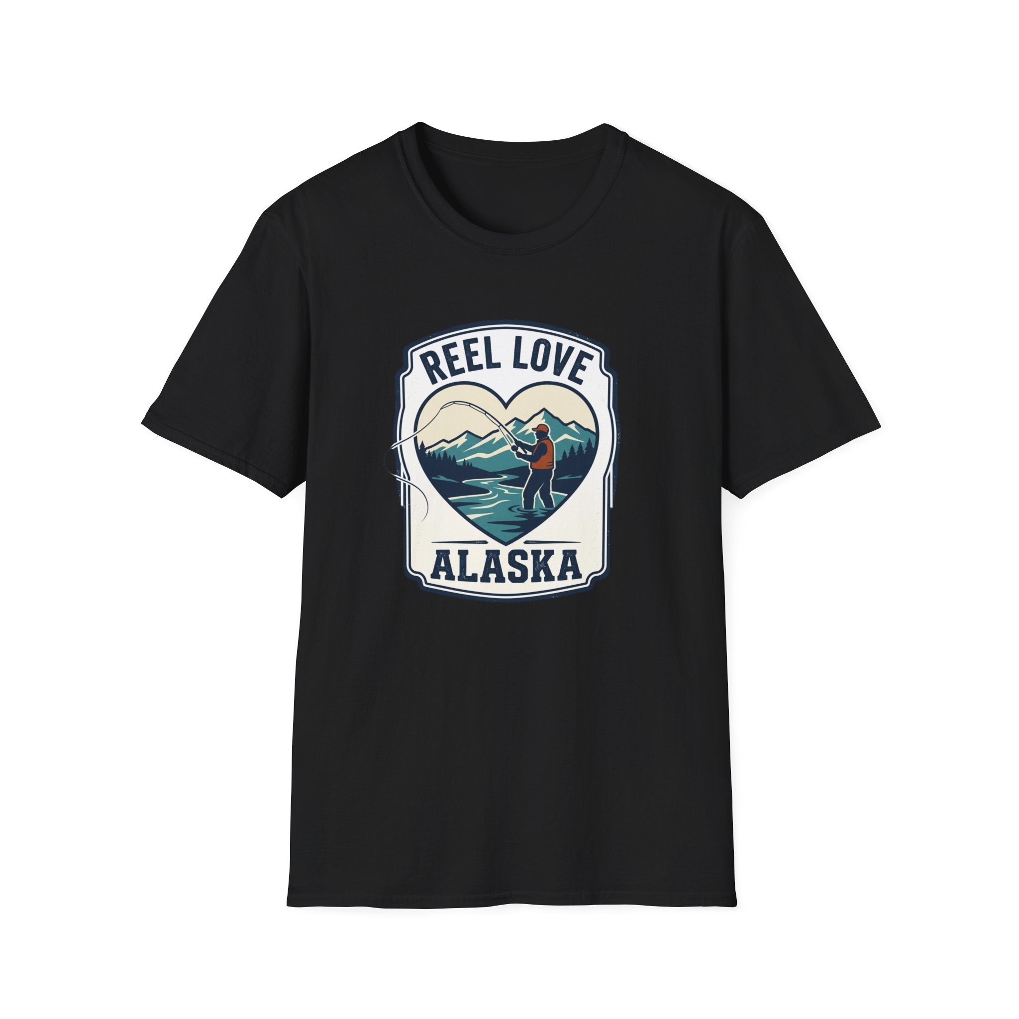 Alaska 'Reel Love' Fishing T-Shirt — Mountain & Salmon Outdoor Tee
