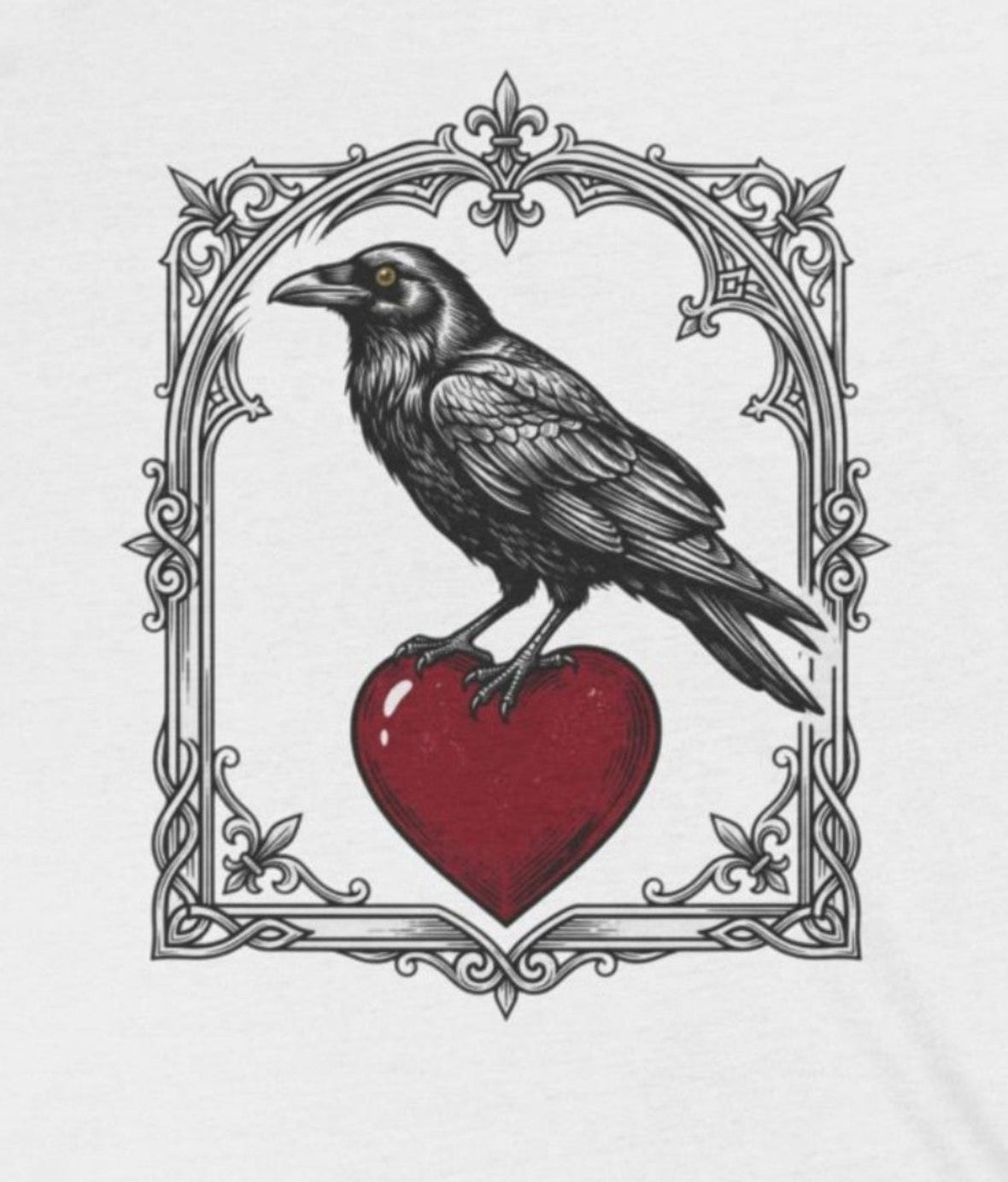 Raven & Heart Graphic Tank — Gothic Valentine Tank Top