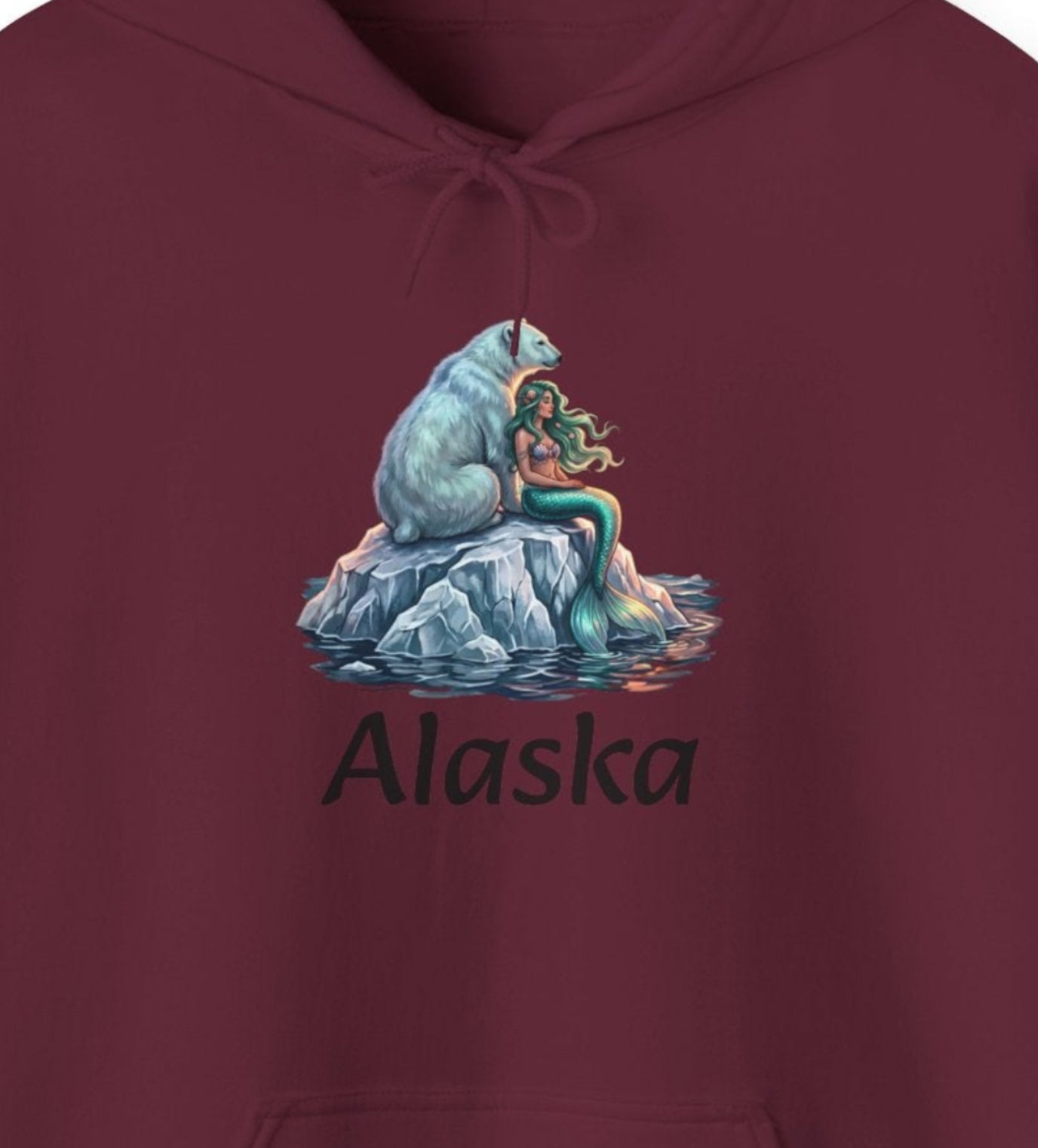 Polar Bear & Mermaid Cozy Hoodie – Arctic Animal Sweatshirt