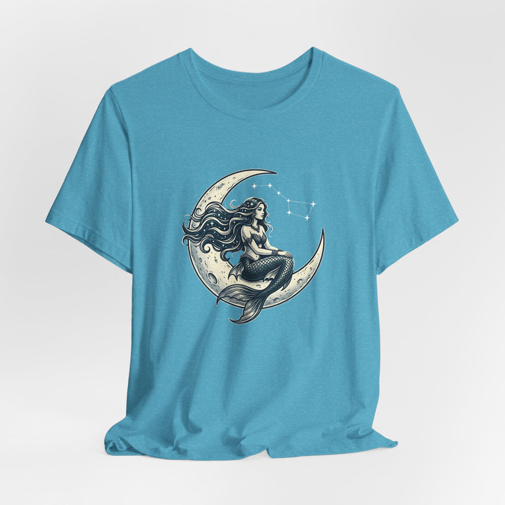 Moonlit Mermaid Graphic Tee — Vintage Crescent Moon Design