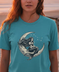 Moonlit Mermaid Graphic Tee — Vintage Crescent Moon Design