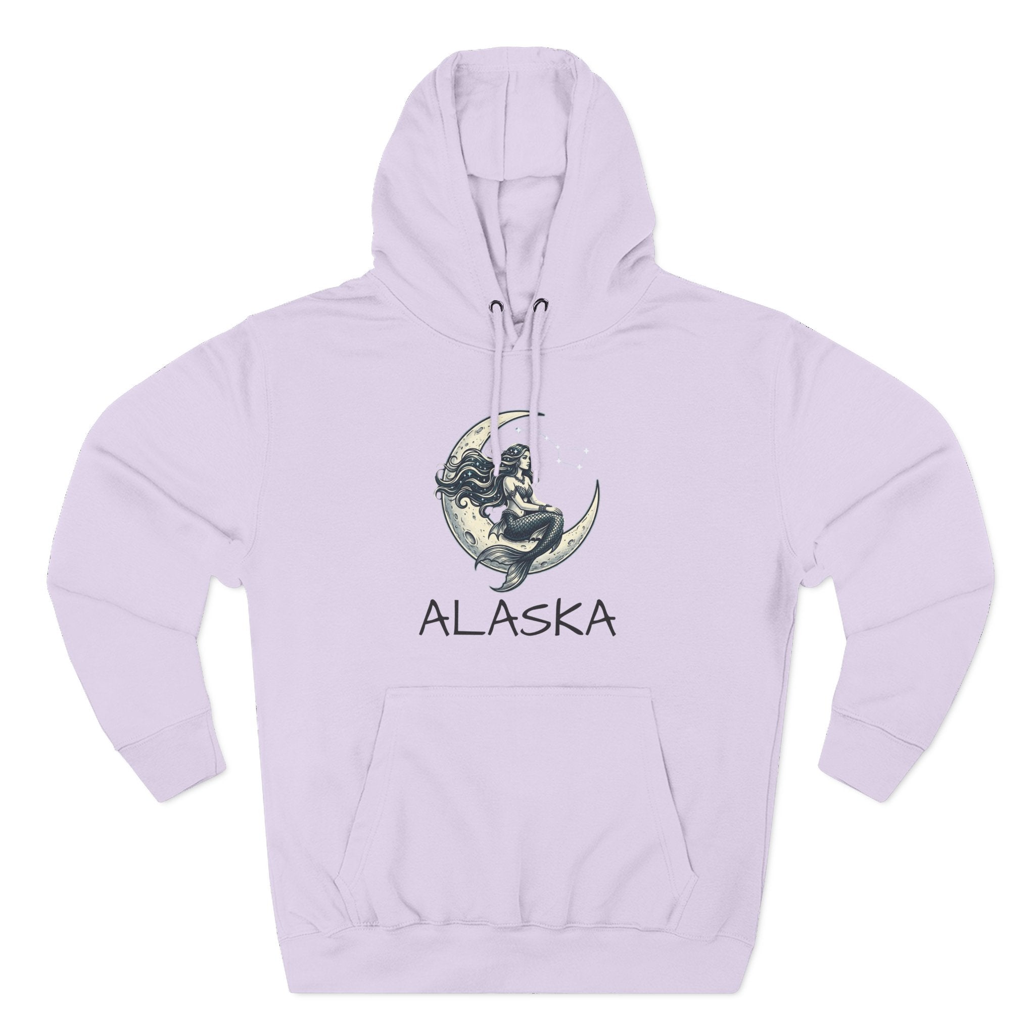 Moon Mermaid Hoodie — Vintage Crescent Moon Mermaid Graphic Fleece Hoodie