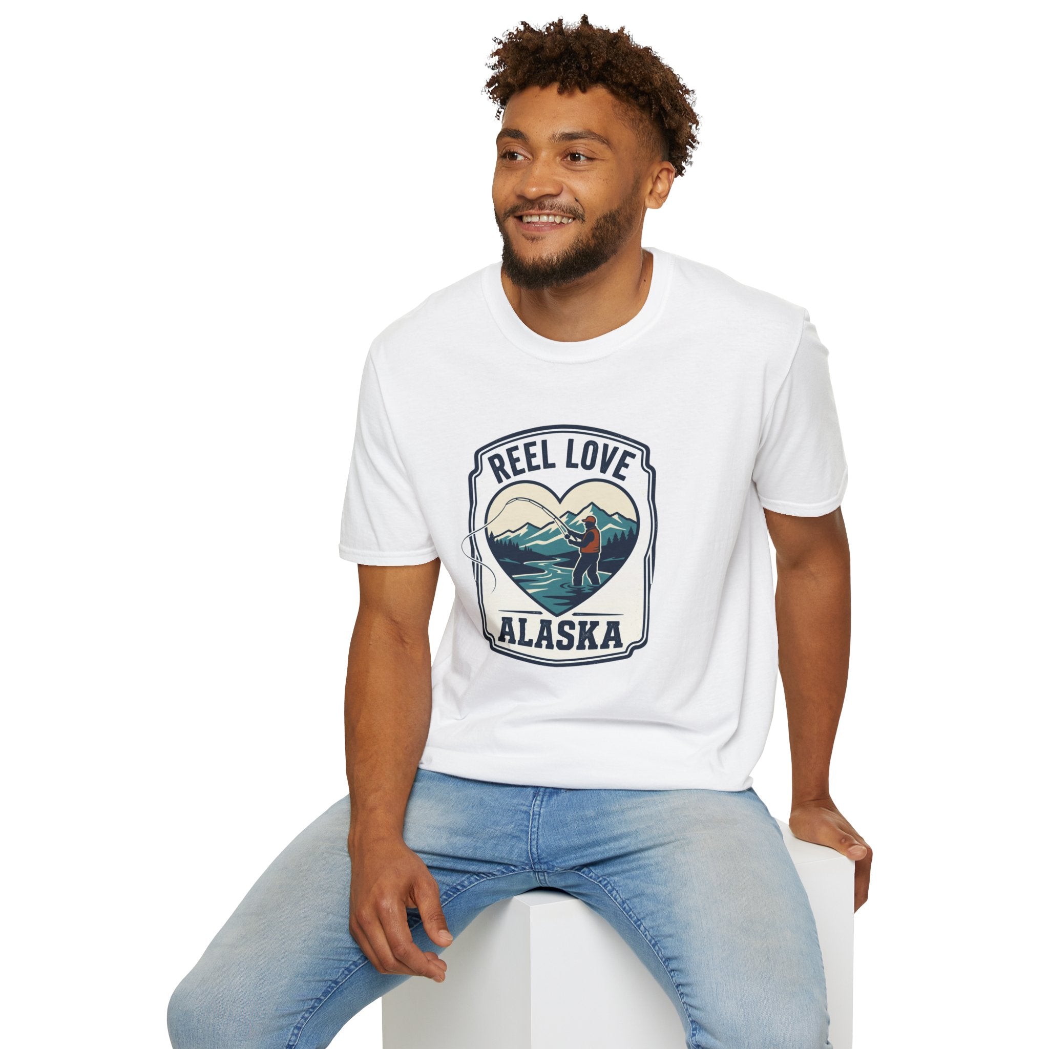 Alaska 'Reel Love' Fishing T-Shirt — Mountain & Salmon Outdoor Tee